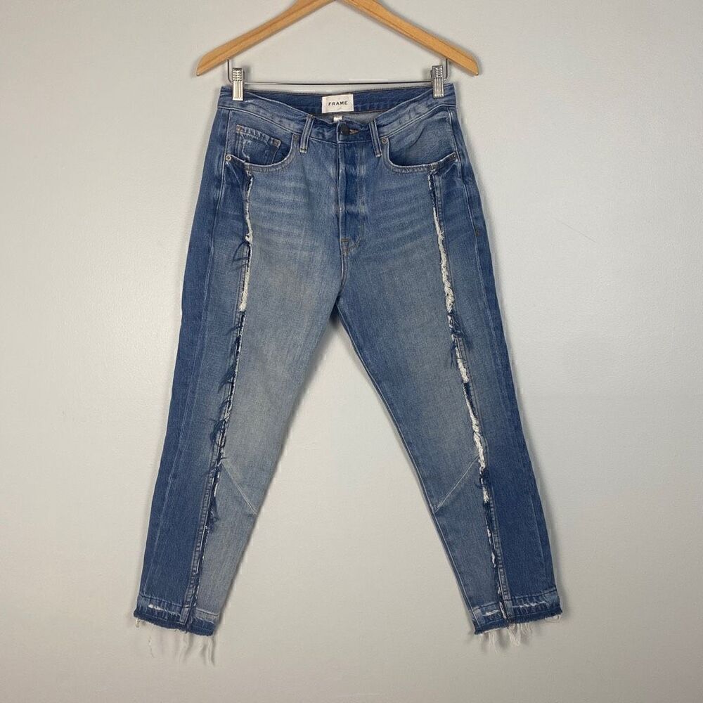 FRAME 'Le Mix Repair' High-Waist Jeans Palomino - Size 28 - Picture 3 of 11